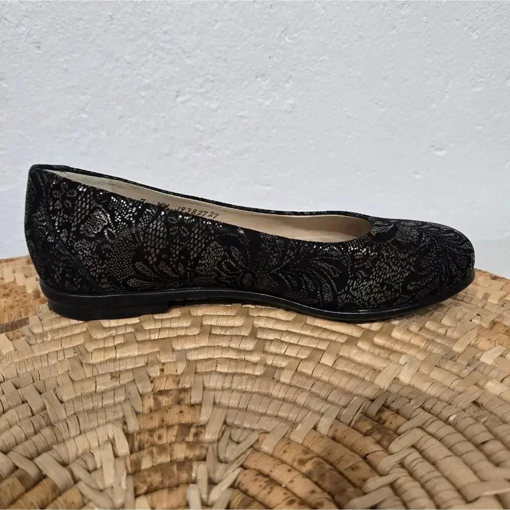 SAS Scenic Metallic Floral Print Ballet Flats 7 Wide - Picture 4 of 11